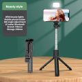 [COD Ready Stock FREE Shipping ] F210/F210S Selfie Stick Wireless Bluetooth Compatible Foldable Mini Tripod for Phone with Fill Light Shutter Remote Control for Ios Android. 