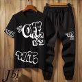 Off White Printed Sylish Graphics Printed Track Suit Half Sleeves O Neck  Tshirt and trouser  Tracksuit For Men highly recommended tracksuit for Boys & Girls. 