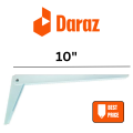 6",8",10",12" Inche White Folding Wall Mount Brackets - Space-Saving, Heavy-Duty Shelving Storage Rack Solution. 