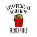 Happy French Fries Stickers - 2 - 3 inch Approx - Aesthetic Art Stickers for mobile back, Laptop, dairy and for decorating your stuff and making them look more attractiv. 
