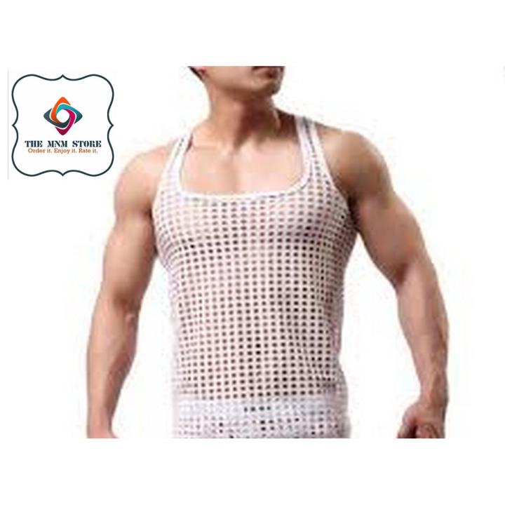 Mens Summer Mesh See-through Sleeveless T-shirt Tank Tops Vest Undershirt