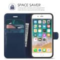 TUCCH iPhone 8 Case, iPhone 7 Case, iPhone 8 Wallet Case [Kickstand][Magnetic Closure] Flip Cover with [TPU Inner Shell] [Card Slots] Leather Folio Case Compatible with iPhone 7/8-4.7 inches Blue. 