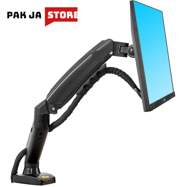 PakJAStore North Bayou F80 Monitor Desk Mount Stand Full Motion Swivel Monitor Arm with Gas Spring for 17-30''Monitors