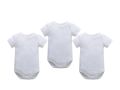 Pack of 3 Newborn Baby Bodysuits Romper in Cotton Stuff for Newborn Baby (Unisex) Available 0 to 12 Months - Half Sleeves - White. 