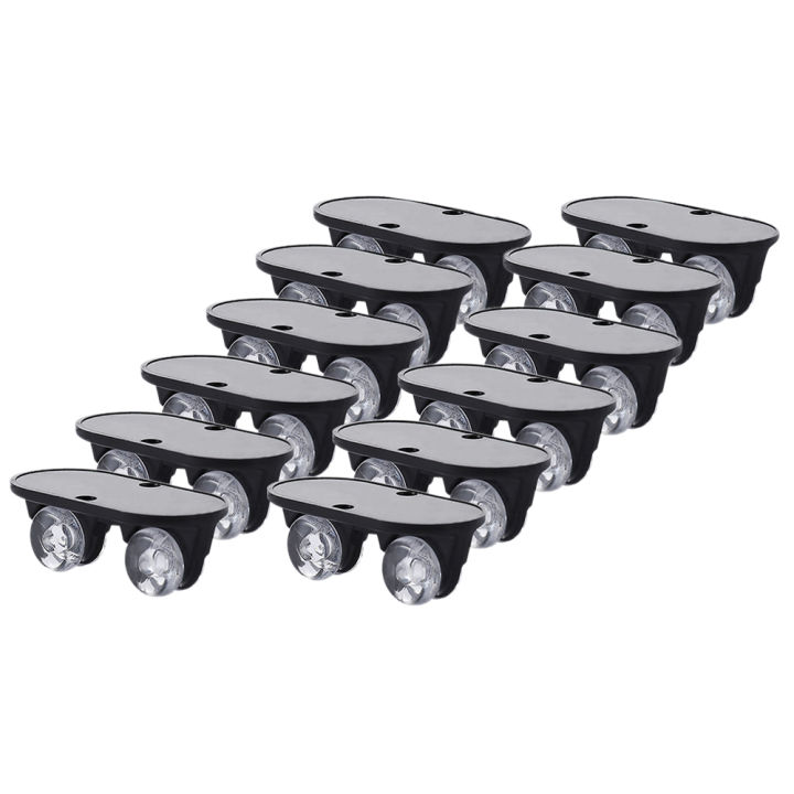 12Pcs Adhesive Pulley Storage Box Casters Trash Can Furniture Caster Wheel Home Silent No Scratches Box Wheels Black
