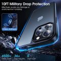CASEKOO compatible for iPhone 13 Pro Case Koo Shock, [10 FT Drop Protection] [Skin-Friendly Touch] Rugged Matte Back, Thin Translucent Protective Case 6.1", Black. 