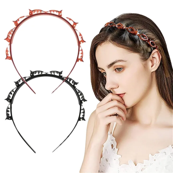 1%20Pcs%20Black%20Braider%20Hair%20Style%20Twister%20Hair%20Band%20Non%20Slip%20Hairband%20Brown%20Double%20Hairstyle%20Hair%20Pin%20Clip%20Hair%20Styling%20New%20Fashion%20Hair%20Bands%20Women%20Girls%20Hair%20Accessories%20Hair%20Hoop%20Double%20Layer%20Band%20Twist%20Plait%20Clip%20Front%20Hair%20Clips%20Headband%20Beauty%20Tool%20-%20Image%202
