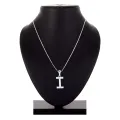 Initial Letter Stainless Steel Silver Alphabet Pendant Necklace Monogram charm cubic zirconia Jewelry Gifts. 