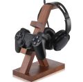 PS5 Headset Holder with 2 Controller Holders | Game controller Holder Wooden | Headphone Stand Gaming for PC Xbox One PS4 Headset Stand. 