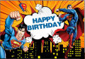 SUPERMAN THEME BIRTHDAY PARTY BANNER ( 36 INCHES X 24 INCHES ). 