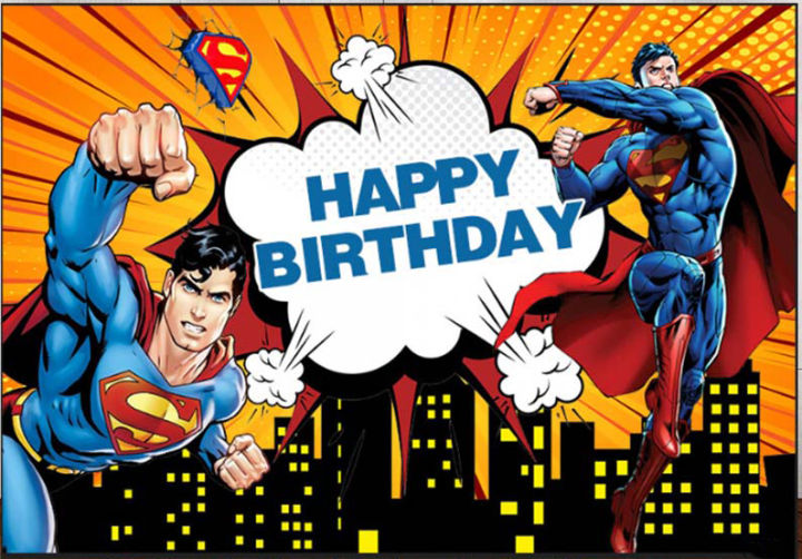 SUPERMAN THEME BIRTHDAY PARTY BANNER ( 36 INCHES X 24 INCHES )