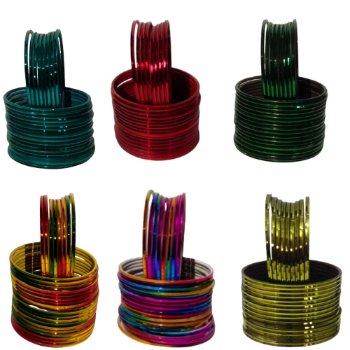 Plain metal 24 pcs. Bangles size 2.25 in for women and girls in attractive colours