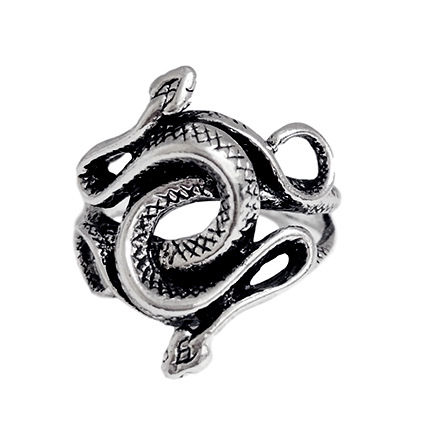Vintage Retro Punk Ouroboros Head Natural Born Killers Adjustable Snake Serpent Rings