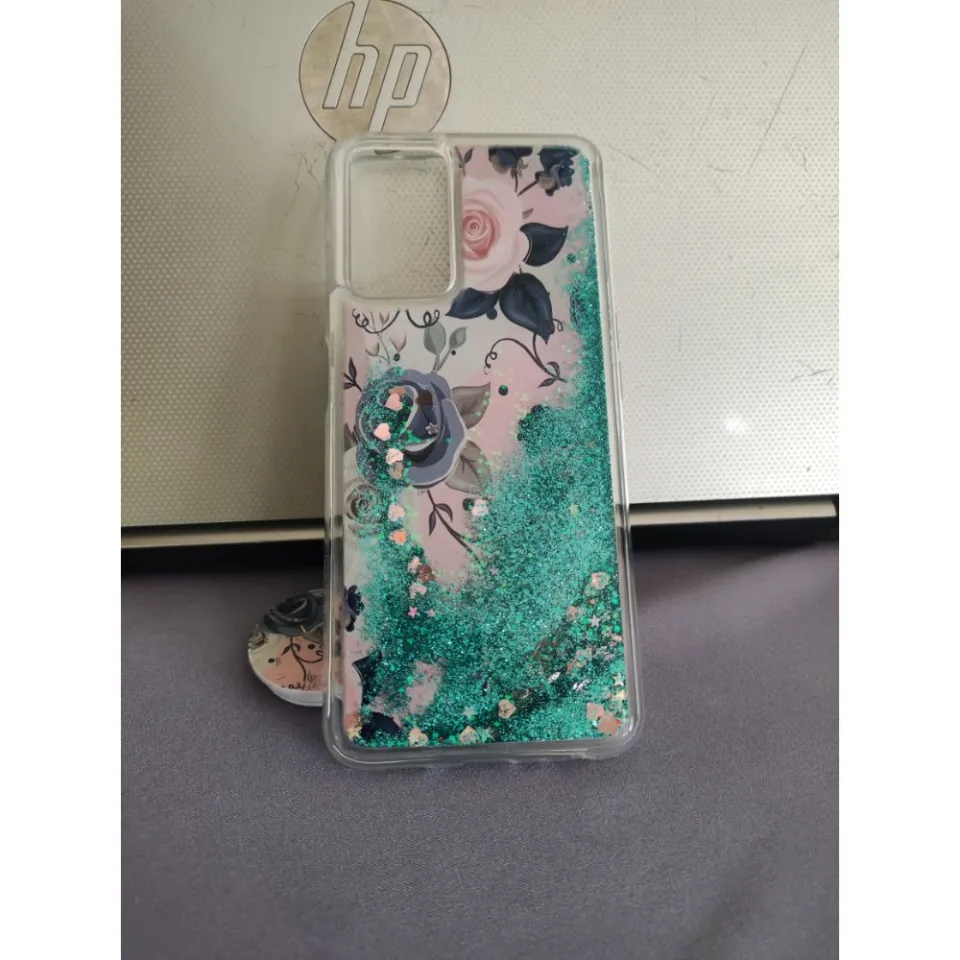 For Oppo A54 Back Cover Water Glitter Shiny Soft Silicon with free
