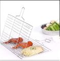 Roast Chicken Meat Fish BAR-B-Q Grilling Basket Grill Bar B Q Steel Fish & Chicken bbq barbe hand Grill Medium Size. 