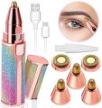 2-in-1 Rechargeable Flawless Hair Remover - Painless Facial Eyebrow Shaper, Upper Lips, Moustache Removal Machine. Blawless Rechargeable Machine - Electric Eyebrow Trimmer, Facial Hair Removal Razor, Rainbow Design - Painless Shaver for Womens. 