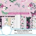 A4 designer paper pack | Butterfly garden | 12 sheets 260gsm | glossy. 