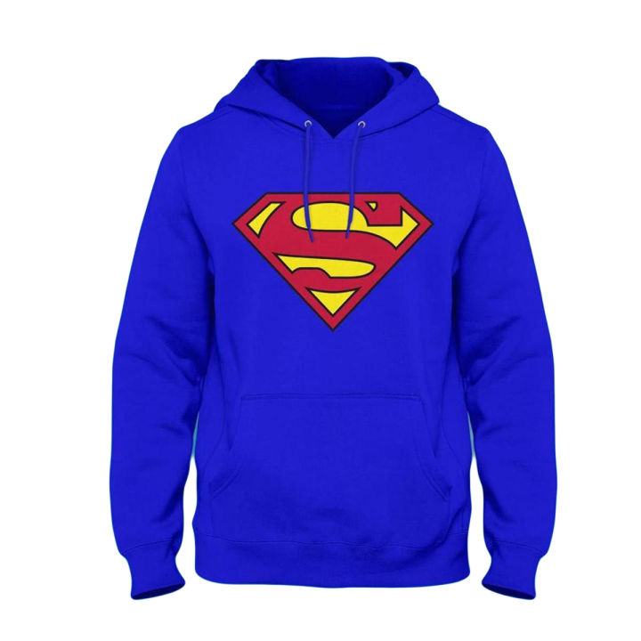 Superman Printed Hoodie Blue - Premium Quality, Stylish Hoodie For Fans Of The Superhero - Comfortable And Trendy