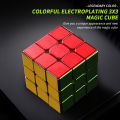 PinShang 2x2 3x3 Pyramid Magic Cube Magnetic Smooth Electroplating Speed Cube Toys Birthday Christmas Gift For Children Kids. 