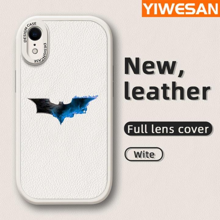 YIWESAN For iPhone Xr Case Fashion Simple Boy Thin Leather Soft Full Lens Back Cover Camera Protect Cases Shockproof Casing