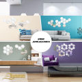 Evento Silver Acrylic Mirror Hexagon 3d Wall Sticker Sets Decore Art Hexagonal Design Decoration For Home Decor Living Bed Room And Offices And For Gifts Piece Item (12 pieces). 