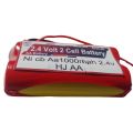 2.4 Volt 1000 Mah 2 Cell Battery 2.4V AA Ni-MH Battery 2*AA Cell Pack Rechargeable SM 2Pin Connector. 