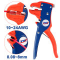 Automatic Self Crimper Striping Cutter Adjusting Cable Wire Striper 10~24AWG/0.08~8mm. 