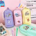 【Happier】 Mini Pastel Color Backpack Pencil Case Bag Capacity Stationery Pens Organizer Pen Case (Random). 