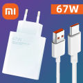Original 67W Turbo Charger with Free 6A Super Fast Turbo Charging Cable Type C for Mi 11 Pro, Mi 11 Ultra, Mi 11T, Poco F3, Poco X3 GT, Poco F3 GT. Turbo Charger 67W Fast Charge Power QC 4.0 Adapter GAN For Redmi  10 Pro, Mi 10T, Poco M3-33W, 55W, 120W.. 