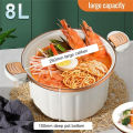 Non-Stick Micro Pressure Cookers High Quality Heavy Weight Enamel Micro Pressure Cooker, 8l Large Capacity Multifunctional Time Saving Non Stick Stockpot, Pressure Cooker Soup Stew Pot Plumpy Push-Pull Lock Pressure Cooker Soup Pot for Kitchen. 