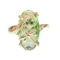 【Hannah Martin Store】Women Dragonfly Leaf Gem Twist Finger Ring Wedding Jewelry Gift. 
