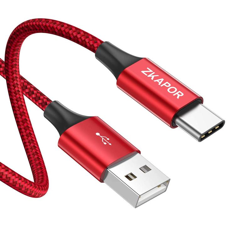 USB C Cable, ZKAPOR  USB Type C Fast Charger Charging Cable Nylon Braided for Type C Mobiles