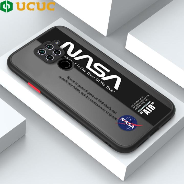 UCUC for Redmi Note 9 Back Cover Stripe NASA Frosted Transparent Hard Phone Case Thin Shockproof Full Cover Camera Protect Case