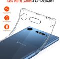 For Sony Xperia XZ1 Back Cover Shockproof Transparent Soft TPU Silicone Protector Phone Case with Shock Absorption Bumper Corners. 