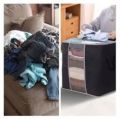 Pack of 10 Portable Bamboo Clothes Blanket Large Folding Bag Storage Box Organizer. 