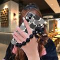 Black pearl pendant Anti-knock Phone Case For OPPO A74 5G/A54 5G Back Cover Simplicity Bear bracelet silicone cute. 