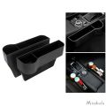 Car Seat Gap Filler, 2 PCS Multifunctional Car Seat Organizer with Cup Holder, Car Console Side Organizer for Cellphones, Wallets, Keys, Coin, Cards, Sunglasses, Passenger Side & Driver Side - Black. 