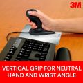 3M Wired Ergonomic Optical Mouse, Patented Vertical Grip Design Keeps Your Hand and Wrist at a Neutral Angle for Comfort, USB/PS2 Plug and Play Compatibility, 6.5' Cord, Large Size, Black (EM500GPL). 