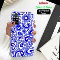 Infinix Zero X Neo Back Cover -  Blue Floral 2Gud Soft Case Cover For Boys and Girls. 