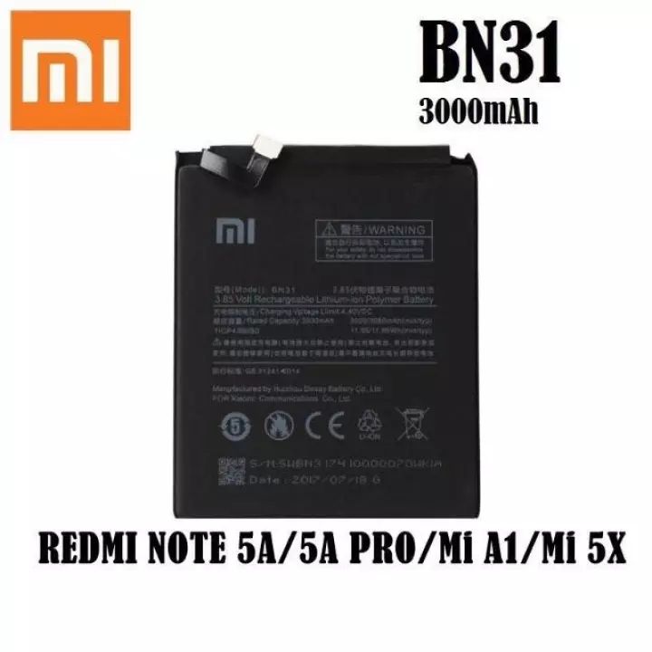 Xiaomi%20Note%205A%20/%20Note%205A%20Pro%20Battery%20Replacement%20BN31%20Battery%20with%203080mAh%20Capacity%20_%20Black%20-%20Image%204