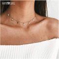 Trendy Gold Silver Color Chain Star Pendants Short Necklace Adjustable Choker Necklace For Women Street Wear Korean Jewelry 2020. 
