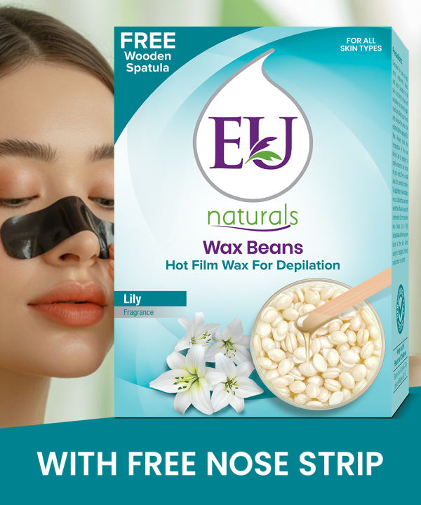 Eu Wax Beans Lily Hot Film Wax For Depilation 100 Grams With Free Nose Strip