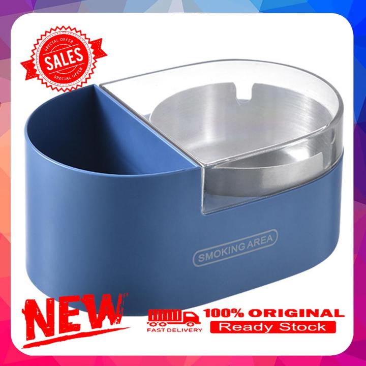 Wall-mounted Ashtray Windproof Removable with Lid Waterproof Bathroom Ash Storage Box for Toilet