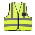 SAFETY REFLECTIVE VEST WITH ZIP AND ID POCKET. 