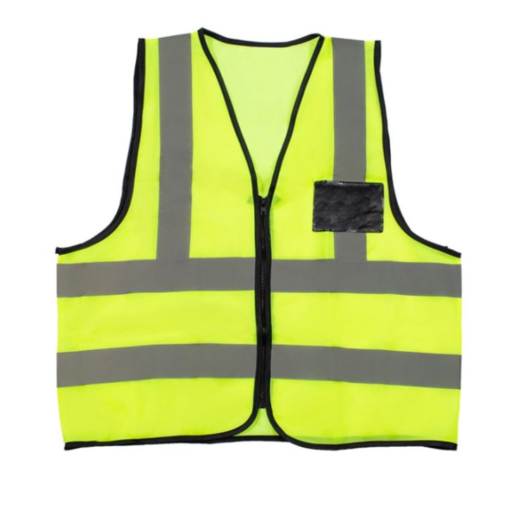 SAFETY REFLECTIVE VEST WITH ZIP AND ID POCKET