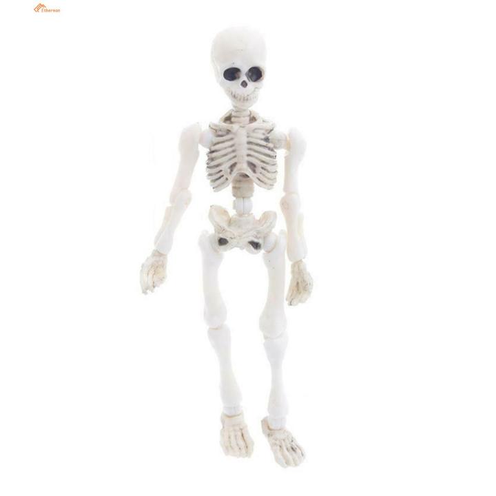 Ethereon Poseable Skeleton Model Spooky Halloween Skeleton Figurine with Movable Joints Perfect Home Office Desktop Decoration for Halloween Skeleton Decoration