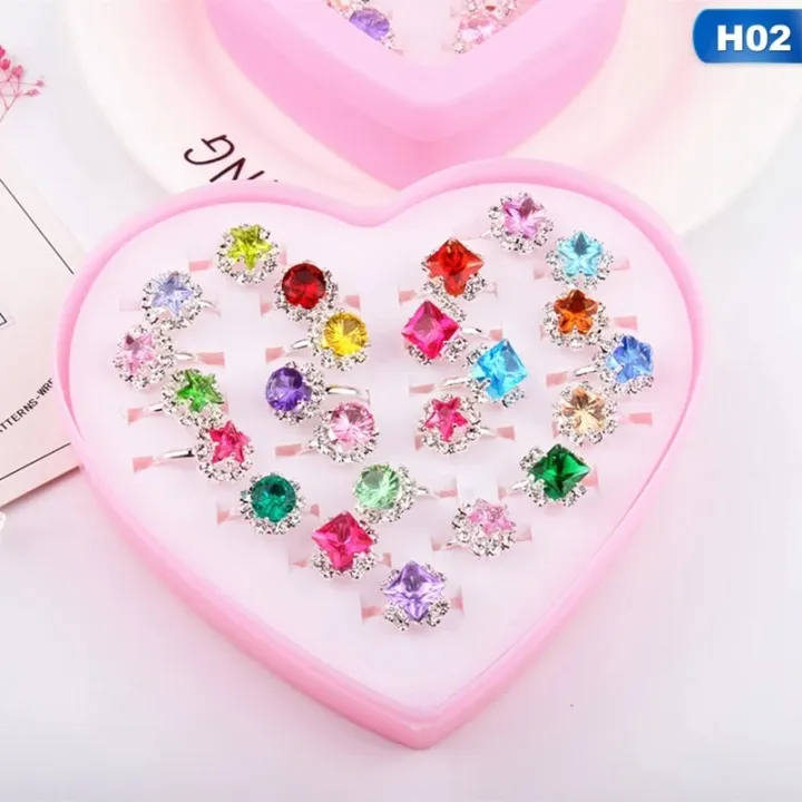 24pc/set%20Mixed%20Flower%20Heart%20Ring%20Baby%20Kids%20Girl%20Children's%20Rings%20With%20Display%20Box%20For%20Gift%20-%20Image%202