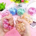 Pack of  2-Soft Mesh Ball Toys  with Water Beads Relieve Stress Fidget Grape Balls Squeeze Grape Ball. 