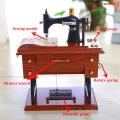 Vintage Music Box Mini Sewing Machine Style Mechanical Birthday Gift Table Decor. 