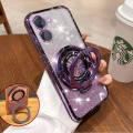 For Vivo Y18 / Vivo Y18e Back Cover with Stand Holder Luxury Shiny Gradient Plating Glitter Girls Slim Phone Case Clear Soft Silicone Protective Cases Pouch Women. 